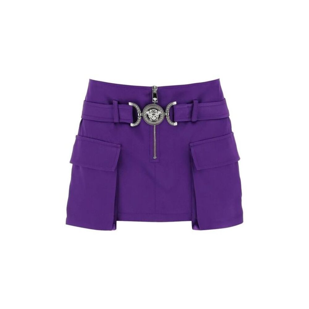 Versace Purple Viscose Mini Women's Skirt